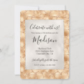 Peach Gold Glitter Glam Sparkle Giraffe Print Kaart (Voorkant)