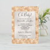 Peach Gold Glitter Glam Sparkle Giraffe Print Kaart (Staand voorkant)