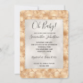 Peach Gold Glitter Glam Sparkle Giraffe Print Kaart (Voorkant)