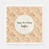 Peach Gold Glitter Glam Sparkle Giraffe Print Servet (Voorkant)