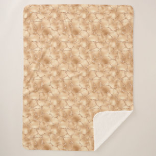 Peach Gold Glitter Glam Sparkle Giraffe Print Sherpa Deken