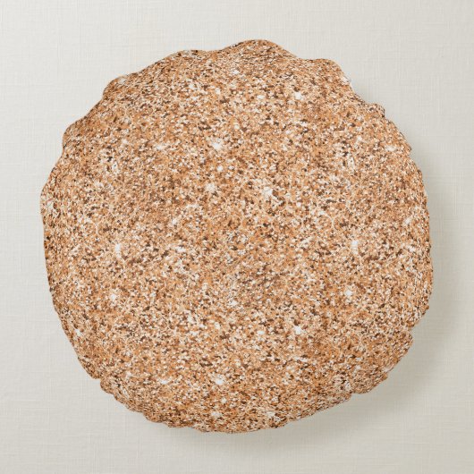 Peach Gold Glitter Leopard Print Stripes Rond Kussen (Achterkant)