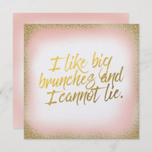 Peach Gold ik hou van Big Brunches Invitation Pear Kaart (Voorkant / Achterkant)