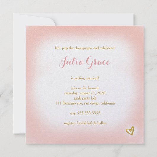 Peach Gold ik hou van Big Brunches Invitation Pear Kaart (Achterkant)