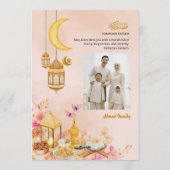 Peach & Gold Lantern Design Kaart (Achterkant)