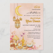 Peach & Gold Lantern Design Kaart (Voorkant)