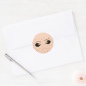Peach & Gold Makeup Eyelashes Beauty Party Ronde Sticker (Envelop)