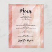 Peach Gold Marble Weddenmenu Flyer (Voorkant)