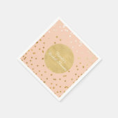 Peach & Gold Shiny Confetti Stippen Moderne Servetten (Hoek)