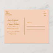 Peach & Gold Shiny Confetti Stippen sparen de datu Aankondigingskaart (Achterkant)