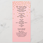 Peach & Gold Shiny Faux Folie Confetti Program rac Programmakaart (Achterkant)