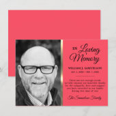 Peach Gold Sympathie Funeral Memory DANK You Photo Bedankkaart (Voorkant / Achterkant)