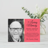 Peach Gold Sympathie Funeral Memory DANK You Photo Bedankkaart (Staand voorkant)