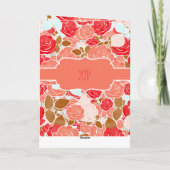 Peach & Gold Waterverf Bloemmeisje Happy Birthday Kaart (Achterkant)