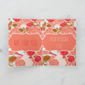 Peach & Gold Waterverf Bloemmeisje Happy Birthday Kaart (Binnen)