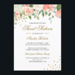 Peach Gold Waterverf Floral Sweet Sixteen Kaart<br><div class="desc">florale Sweet 61-uitvindingen in de Little Bayleigh Store.</div>