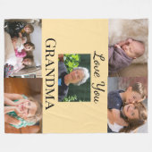Peach Gradient 5-photo Family Tribute Keepsake Fleece Deken (Voorkant (Horizontaal))