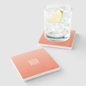 Peach Gradient aangepaste monogram onderzetters (Zijkant)