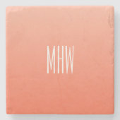 Peach Gradient aangepaste monogram onderzetters (Voorkant)