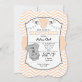 Peach Gray Chevron Baby shower Uitnodiging (Voorkant)