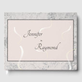 Peach & Gray Marmer Monogram Gastenboek (Voorkant)