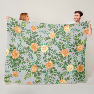 Peach Gray Wedding  Floral Fleece Deken