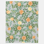 Peach Gray Wedding  Floral Fleece Deken (Voorkant)