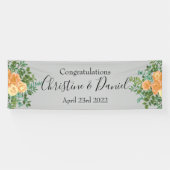 Peach Gray Wedding  Floral Spandoek (Horizontaal)