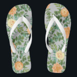 Peach Gray Wedding  Floral Teenslippers<br><div class="desc">Mooie perzikse rozen op grijs is een prachtig floreel ontwerp voor een  lentestuin bruiloft!</div>
