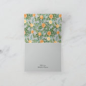 Peach Gray Wedding Spring Floral Bedankkaart (Binnen)