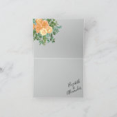 Peach Gray Wedding Spring Floral Bedankkaart (Binnen)