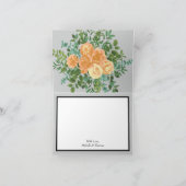 Peach Gray Wedding Spring Floral Bedankkaart (Binnen)