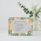 Peach Gray Wedding Spring Floral Briefkaart (Staand voorkant)