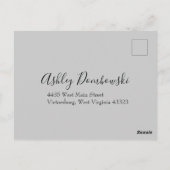 Peach Gray Wedding Spring Floral Briefkaart (Achterkant)