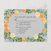 Peach Gray Wedding Spring Floral Briefkaart (Voorkant)