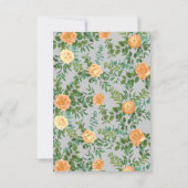 Peach Gray Wedding Spring Floral Kaart (Achterkant)
