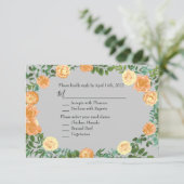 Peach Gray Wedding Spring Floral Kaart (Staand voorkant)