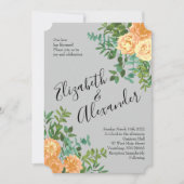 Peach Gray Wedding Spring Floral Kaart (Voorkant)