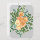 Peach Gray Wedding Spring Floral Kaart (Achterkant)