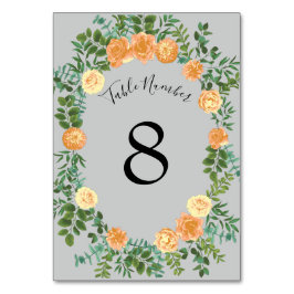 Peach Gray Wedding Spring Floral Kaart