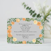 Peach Gray Wedding Spring Floral Kaart (Staand voorkant)