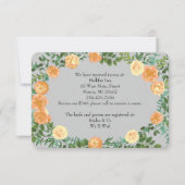 Peach Gray Wedding Spring Floral Kaart (Voorkant)