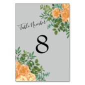 Peach Gray Wedding Spring Floral Kaart (Voorkant)