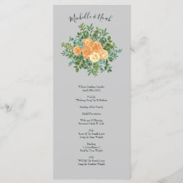 Peach Gray Wedding Spring Floral Menu
