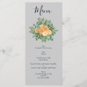 Peach Gray Wedding Spring Floral Menu (Voorkant)