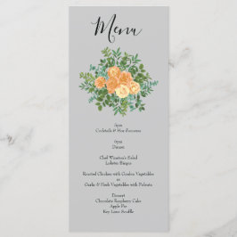 Peach Gray Wedding Spring Floral Menu