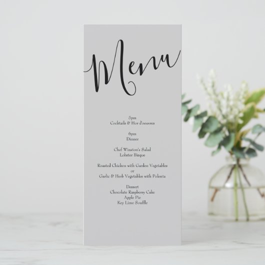 Peach Gray Wedding Spring Floral Menu (Staand voorkant)