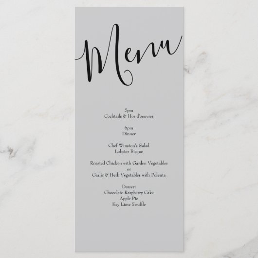 Peach Gray Wedding Spring Floral Menu (Voorkant)