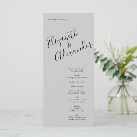 Peach Gray Wedding Spring Floral Menu (Staand voorkant)