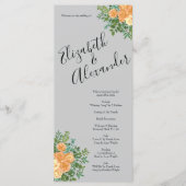 Peach Gray Wedding Spring Floral Menu (Voorkant)